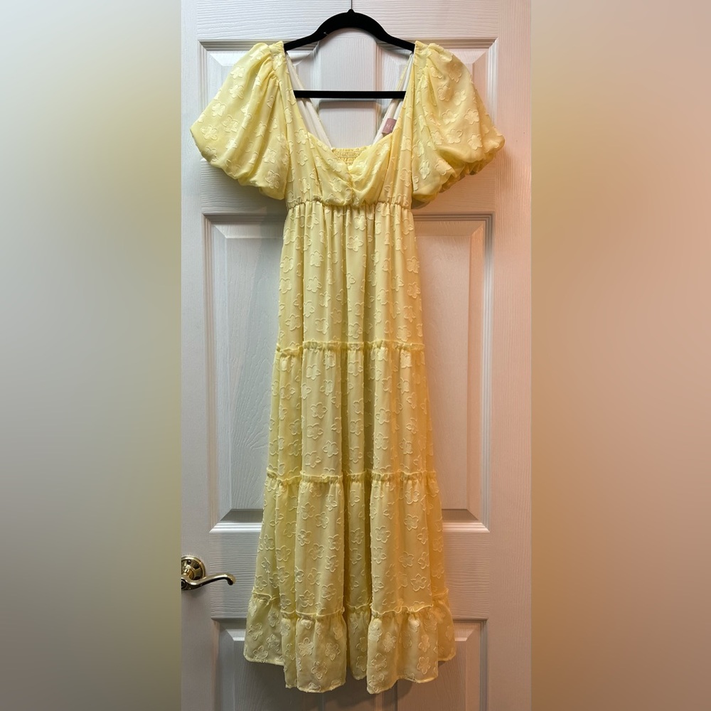 Show Me Your Mumu Odette MIdi Dress Yellow Daisy